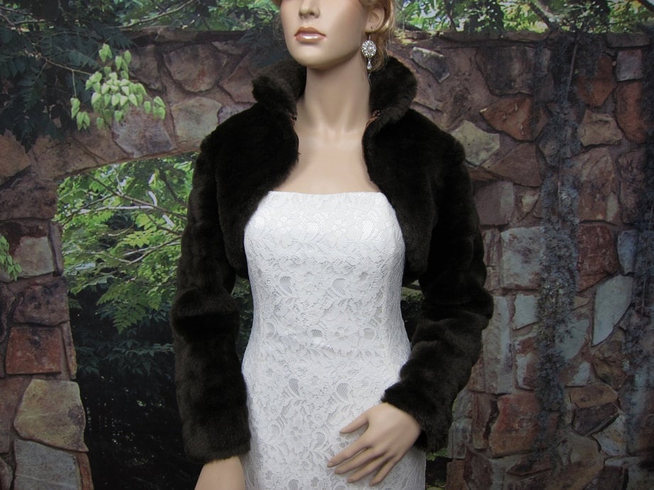 Fur bolero jacket black best sale