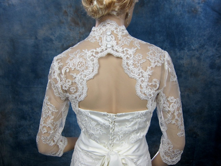 Keyhole back lace bolero 099