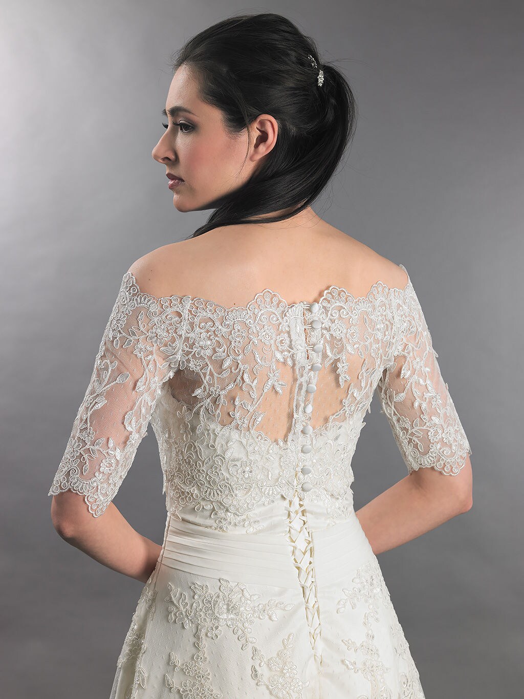 Popular Ivory lace bridal bolero top