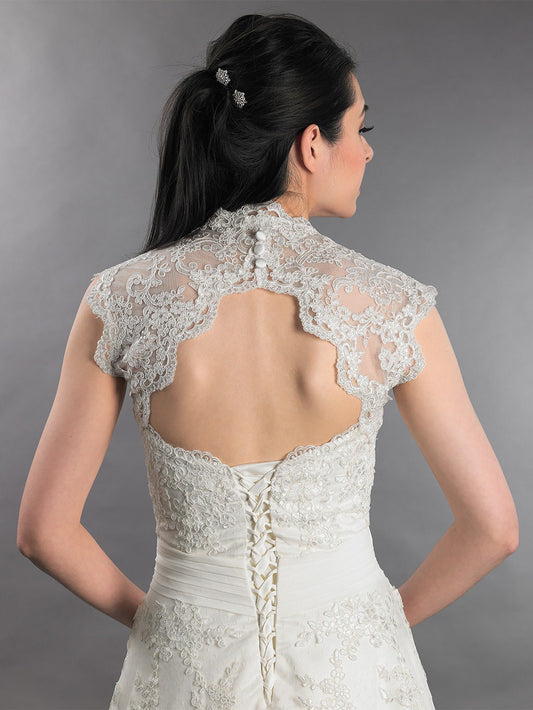 Keyhole back lace bolero, lace shrug, wedding bolero, bridal shrug, wedding jacket, bolero jacket, bridal bolero, bridal jacket, ivory/white