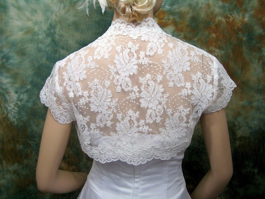 lace bolero, bridal shrug, bridal bolero, wedding bolero, wedding shrug, bolero jacket, wedding wrap, bridal jacket, ivory lace bolero