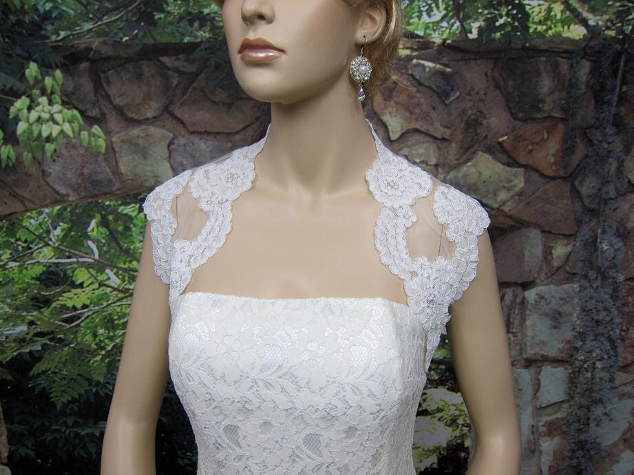 Wedding bolero, wedding jacket, lace bolero, bridal bolero, alencon lace bolero jacket