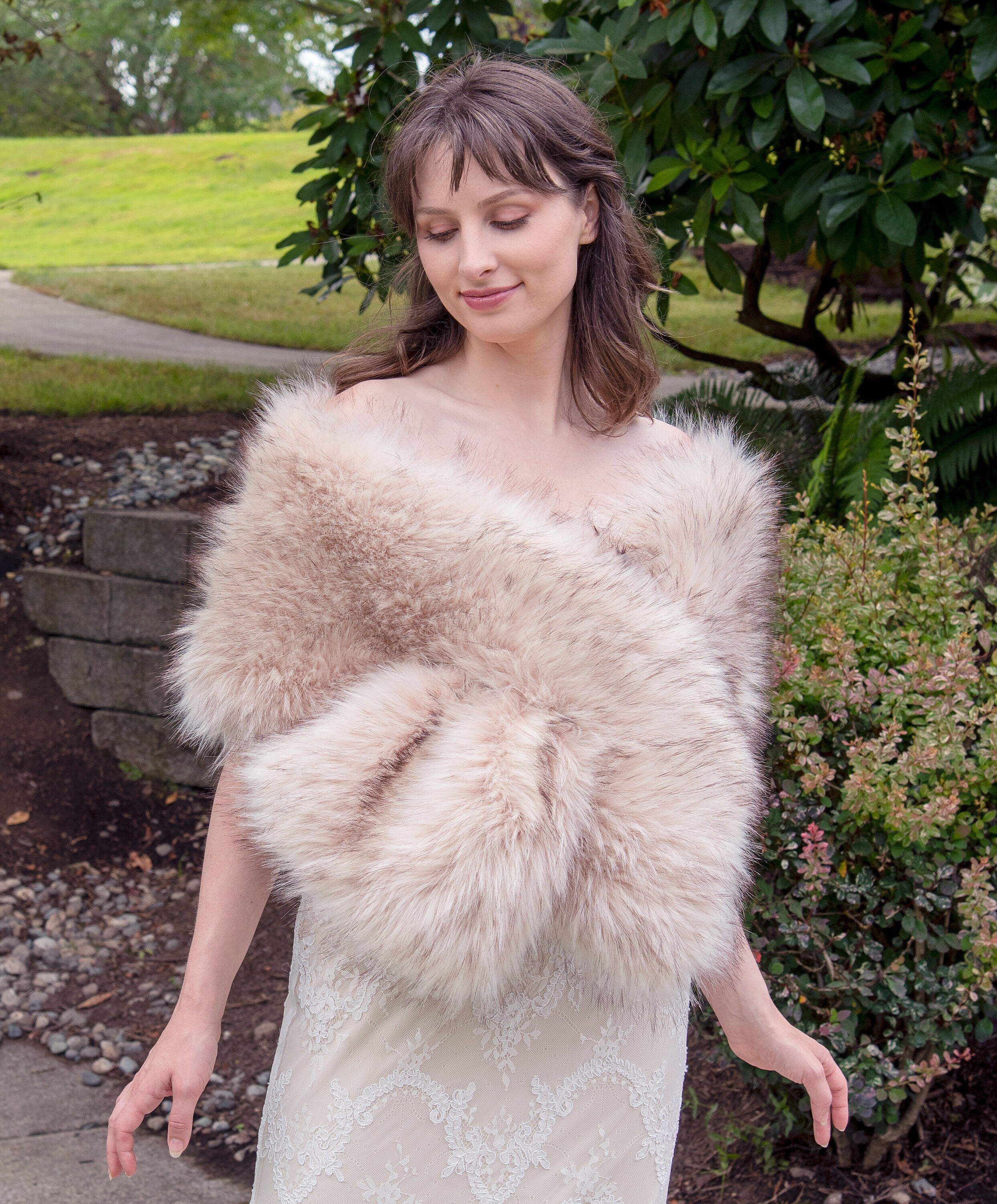 Blush / Beige / Nude / Light Brown fur shawl, Wedding Fur shrug, faux shops Fur Wrap, Bridal Faux Fur Stole Fur Shawl Cape (Butterfly Blu03)