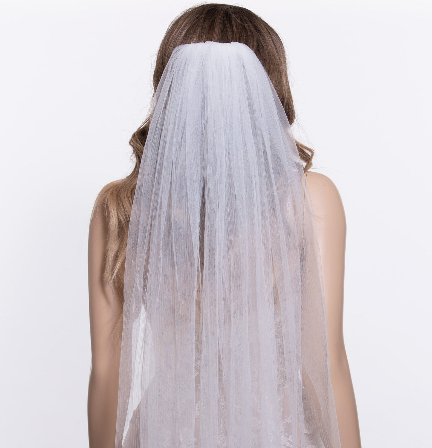 Pleated wedding veil bridal veil wedding veil light ivory wedding veil lace lace bridal veil