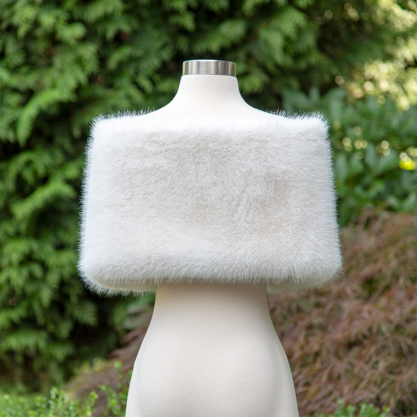 Light ivory faux fur wrap bridal wrap wedding faux fur shawl faux fur bridal stole faux fur cape B018-Light-Ivory