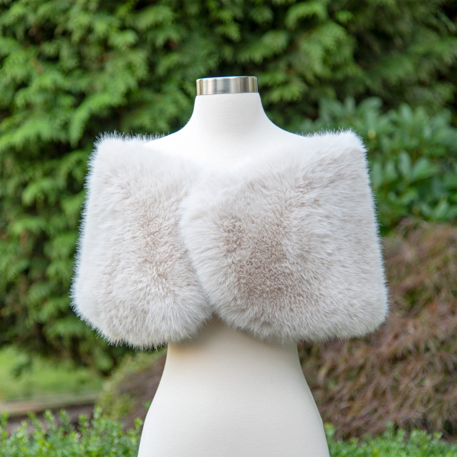 Light blush gray faux fur wrap faux fur stole faux fur shawl bridal wrap wedding shrug bridal shrug faux fur cape