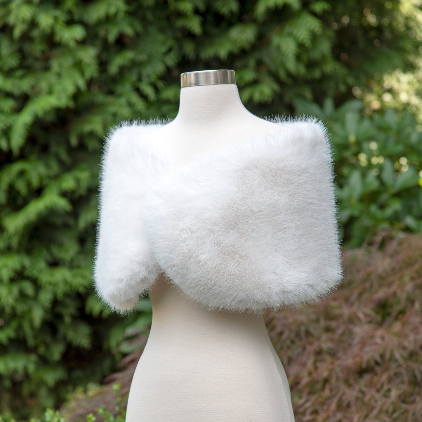 Light ivory faux fur wrap bridal wrap wedding faux fur shawl faux fur bridal stole faux fur cape B018-Light-Ivory