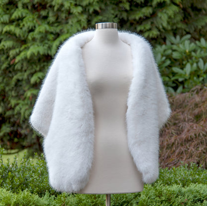 Wide light ivory faux fur bridal wrap wedding faux fur shawl bridal faux fur stole bridal wrap wedding cape B010-light-ivory
