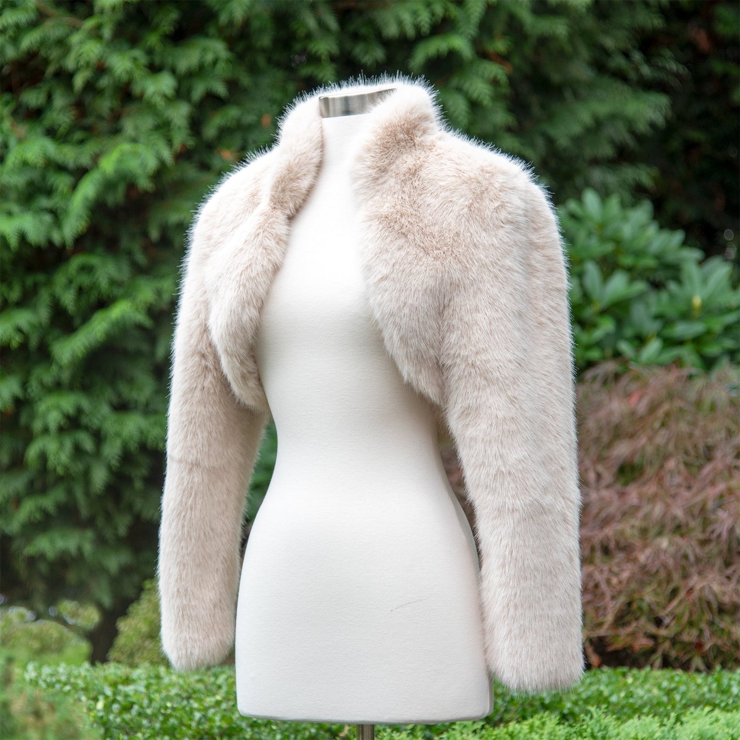 Honey brown long sleeve faux fur bolero faux fur jacket faux fur coat faux fur shrug FJ002-honey-brown