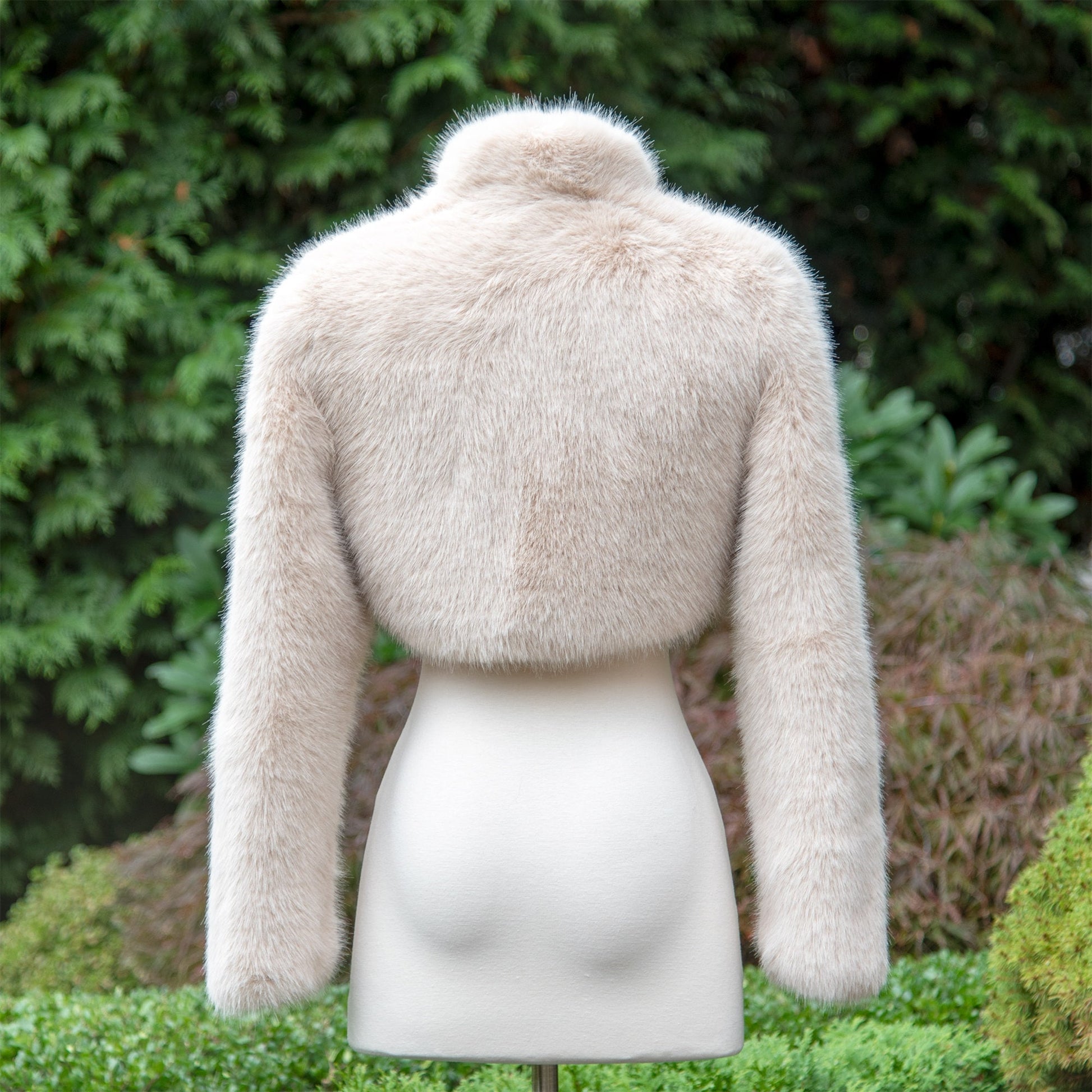 Honey brown long sleeve faux fur bolero faux fur jacket faux fur coat faux fur shrug FJ002-honey-brown