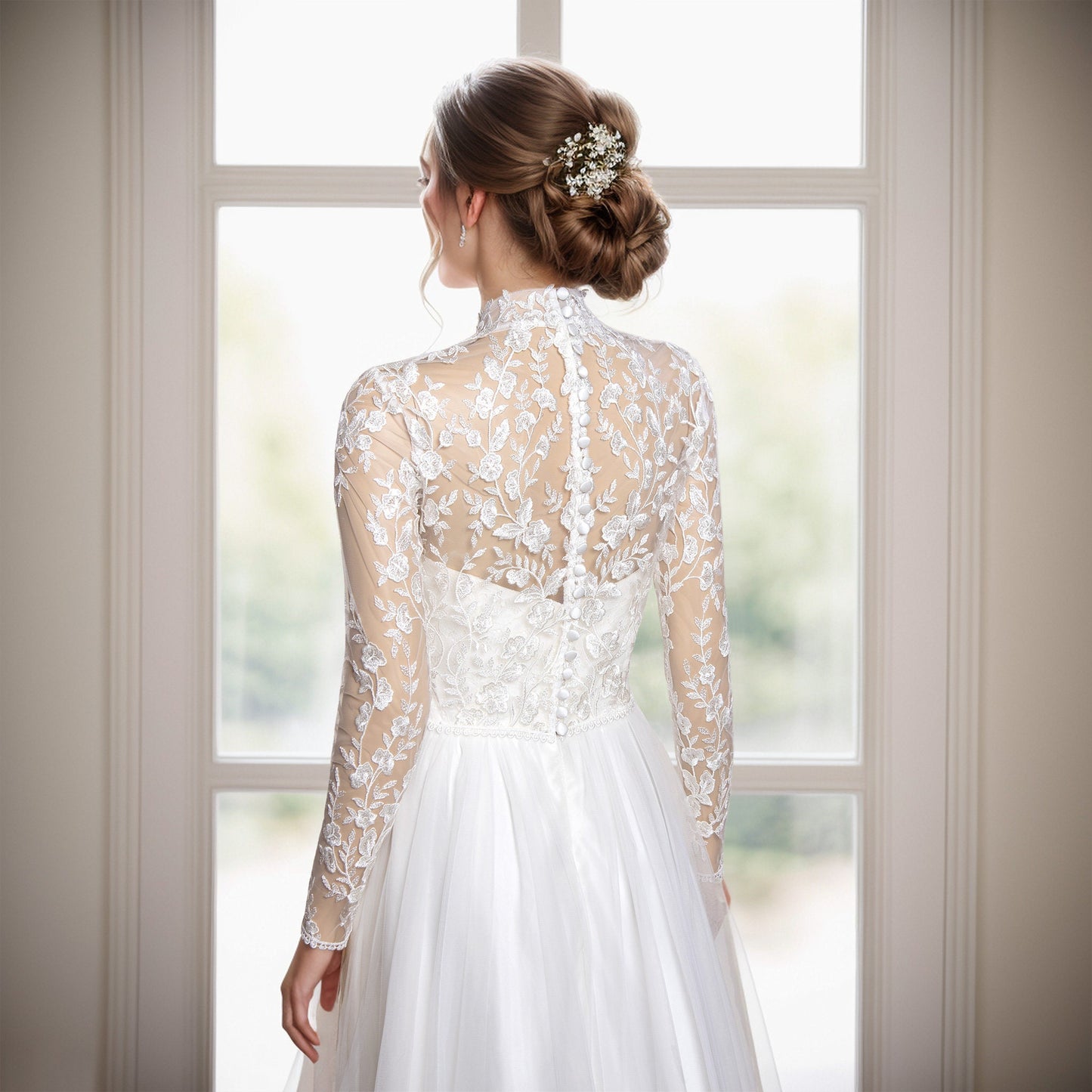 High neck wedding dress topper lace bolero wedding bolero wedding jacket bridal lace topper WJ079